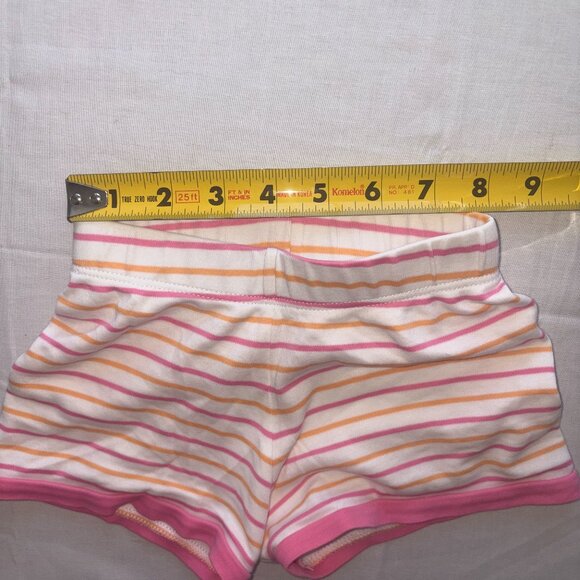 Kids' LAKE Pajama Pima Cotton Stripe Shorts - Size 3 - Pink and Orange - Picture 5 of 5